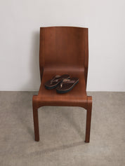 Soof flatform dark brown leather