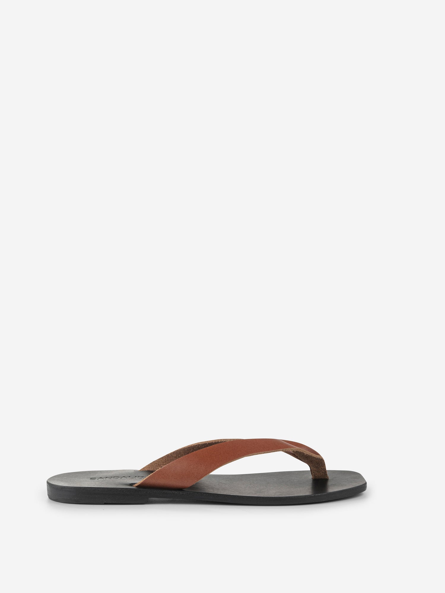 Soof square flip flop tamba leather
