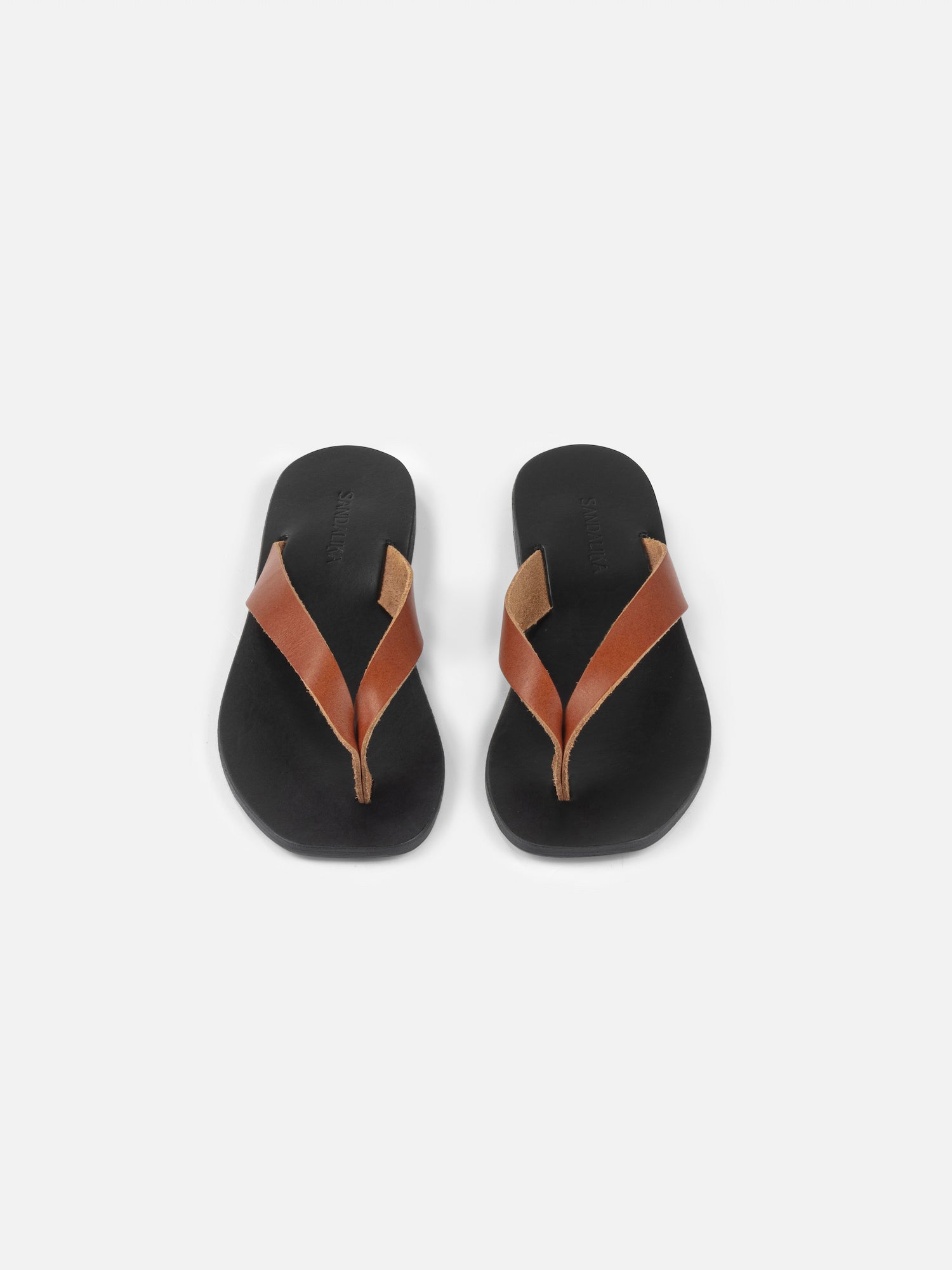 Soof square flip flop tamba leather