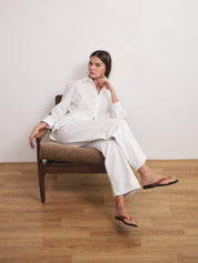 Soof square flip flop tamba leather