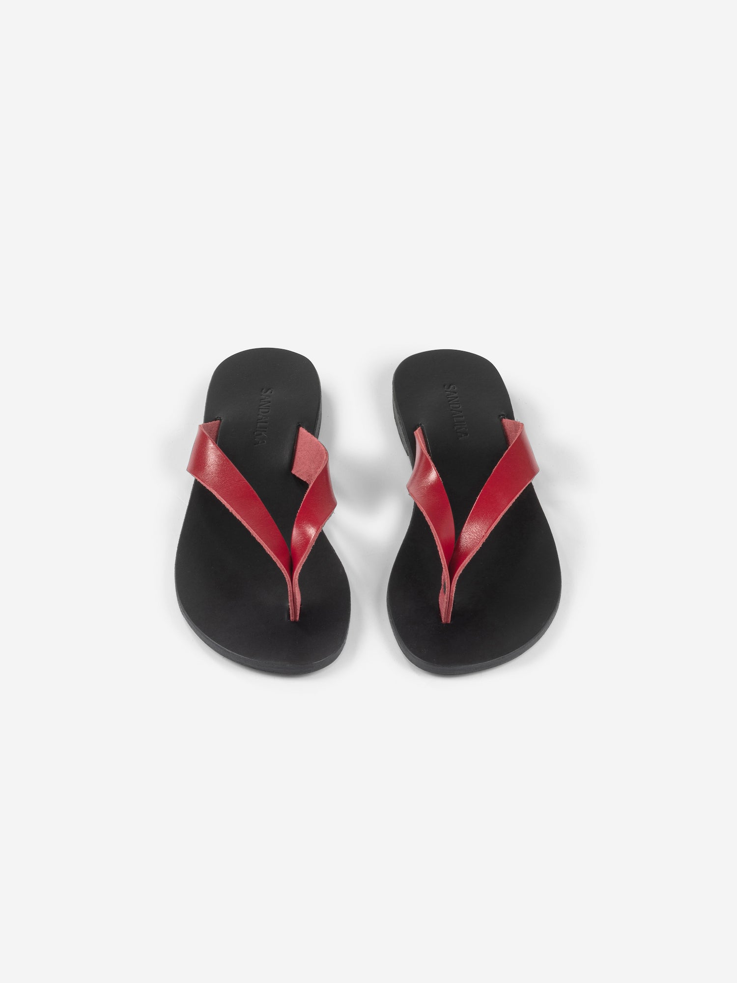 Soof flip flop red leather