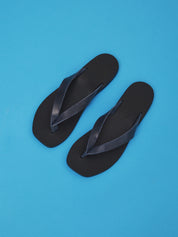 Soof square flip flop blue leather