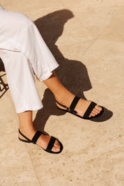 Marva black suede leather
