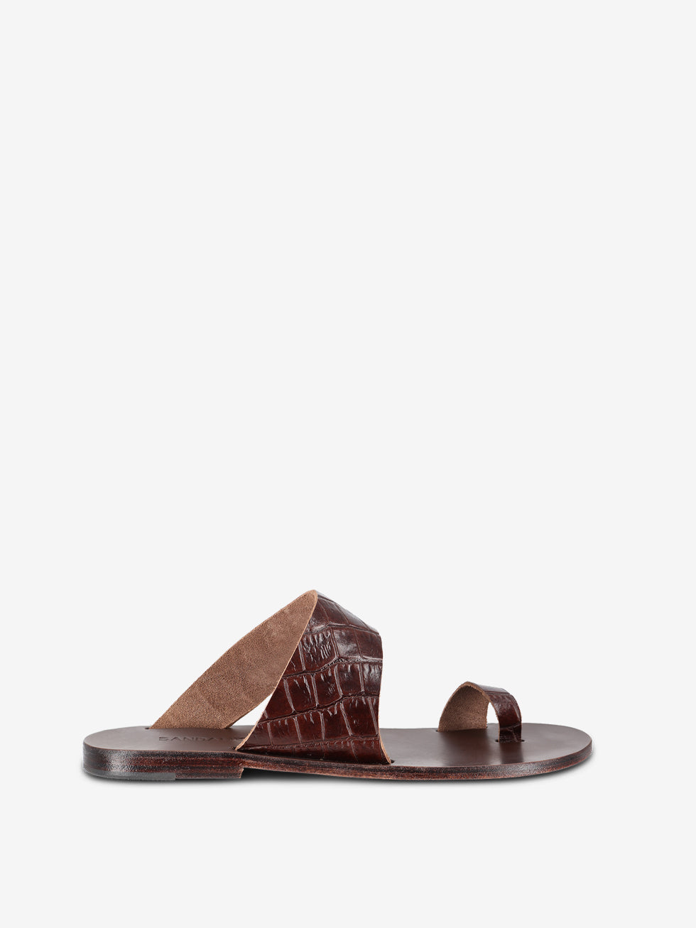 Teena dark brown croco leather