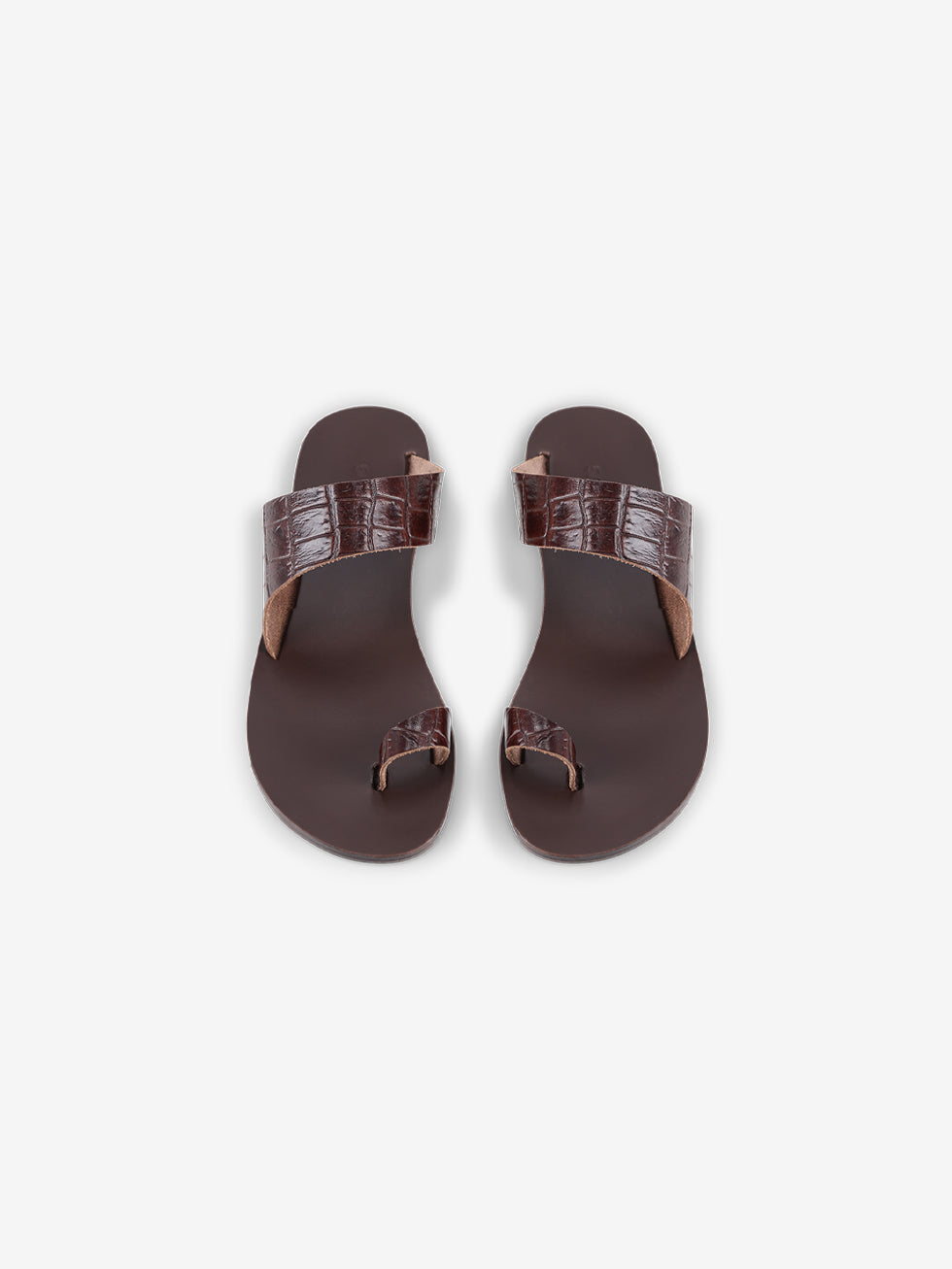 Teena dark brown croco leather