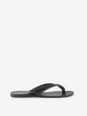 Soof flip flop black white leather