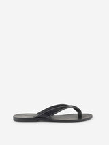 Soof flip flop black white leather