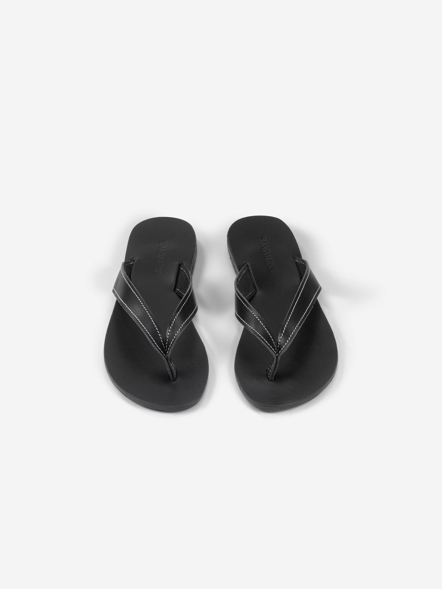 Soof flip flop black white leather