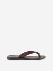 Soof flip flop dark brown leather