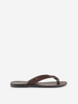 Soof flip flop dark brown leather