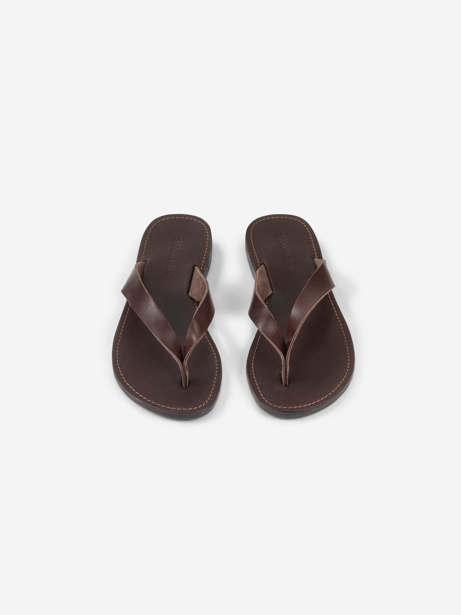 Soof flip flop dark brown leather