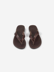 Soof flip flop dark brown leather