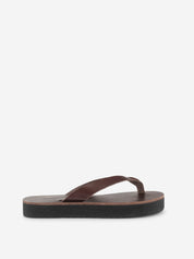 Soof flatform dark brown leather