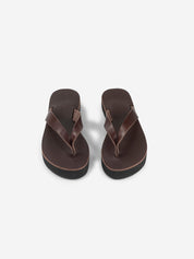 Soof flatform dark brown leather