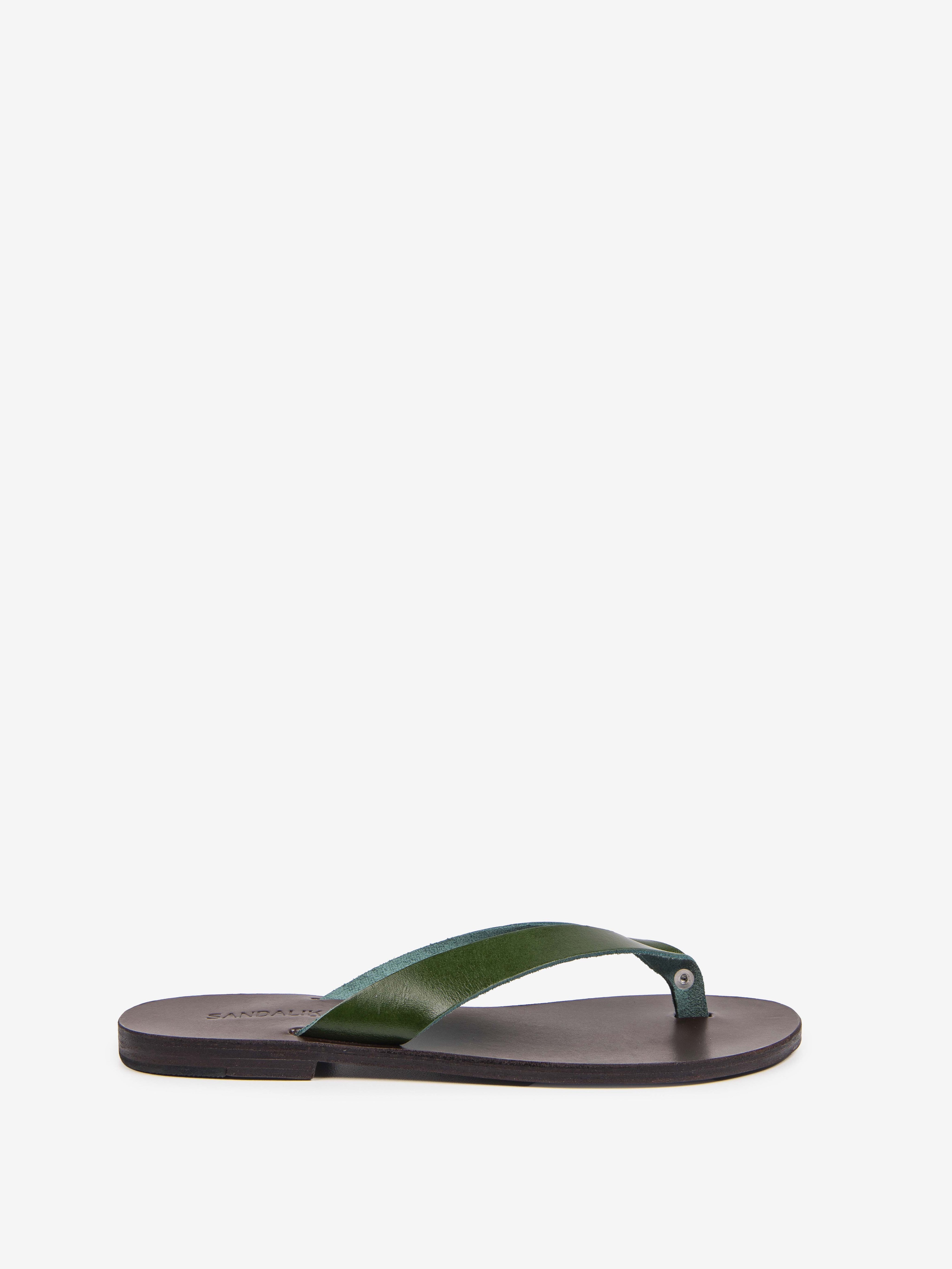Soof flip flop green leather